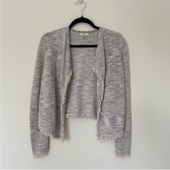 Joie Nalah B Tweed Jacket, Smoky Multi Fringe Linen Cotton Open Knit Size XS - Picture 1 of 10